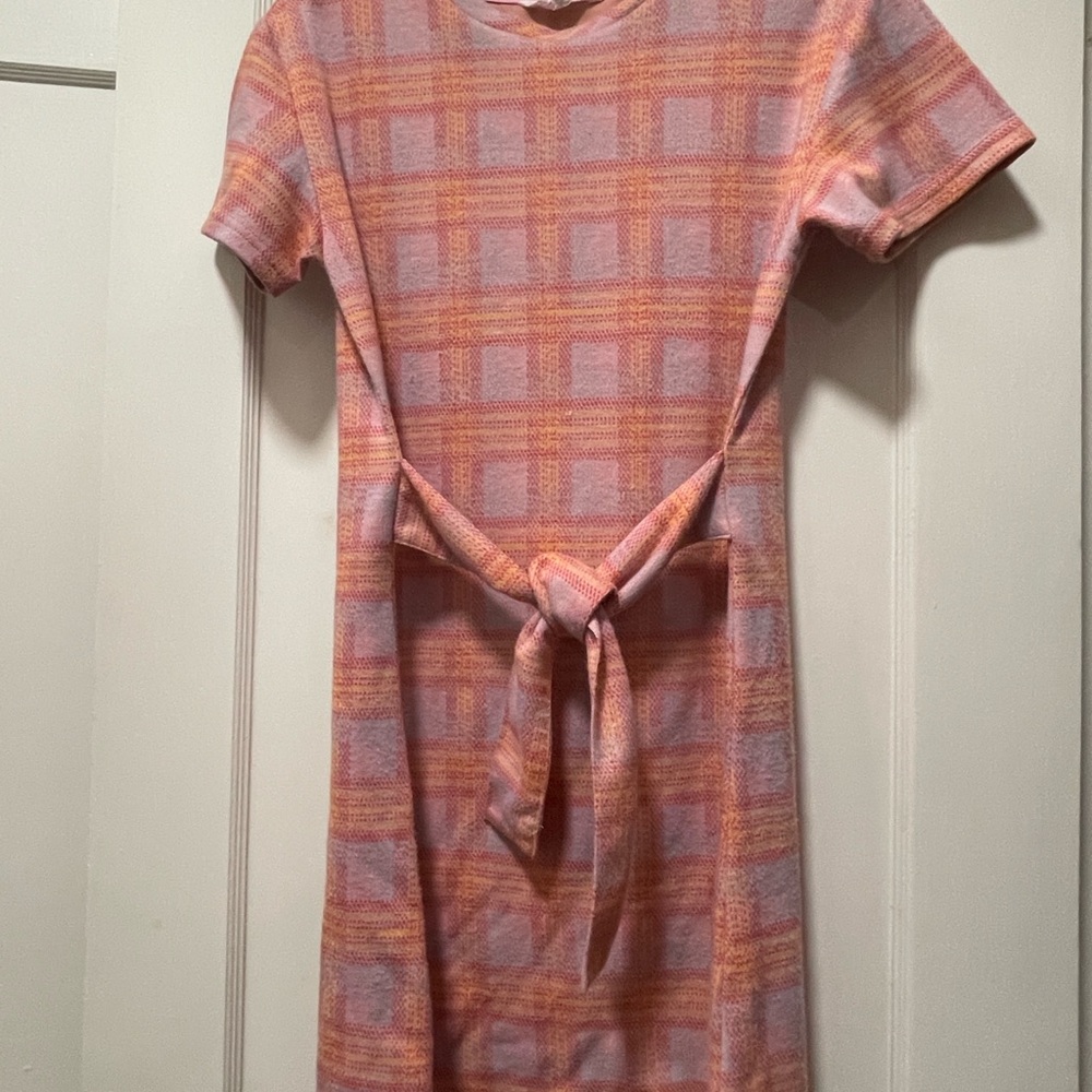 Steve Madden Pink and Orange Plaid Mini Dress
